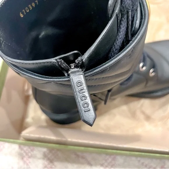 Gucci Marmont Double G Ankle Leather Boots - Picture 5 of 12